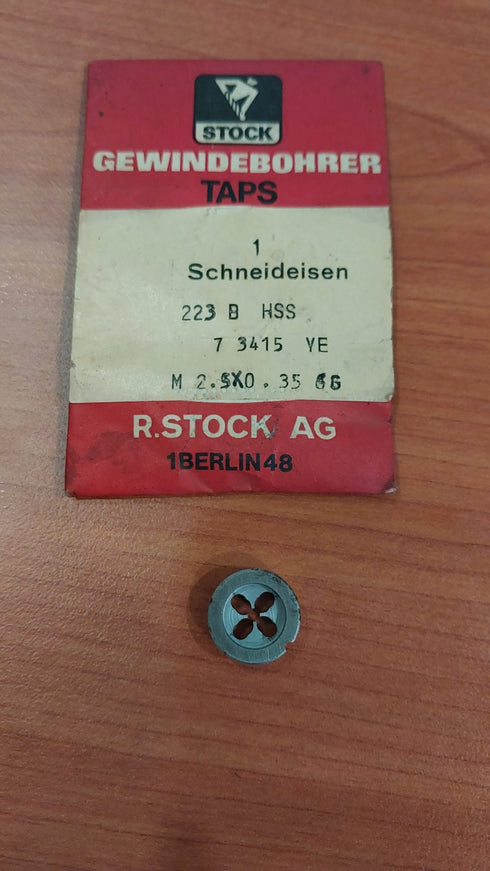 Fine Thread Die (M2.5 x 0.35) HSS DIN223, 73415